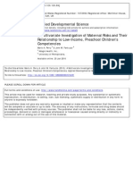 PERRY Y FANTUZZO A Multivariate Investigation of Maternal Risks and Their Relationship To Income, Preschool