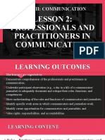 Diass Unit III Lesson 2 Professionals and Practitioners in Communication