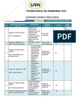 Detalle de Temas de Exposición Uth Clase de Español Segundo y Tercer Parcial