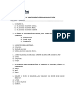 Examen de Mantenimiento de Maquinaria Pesada