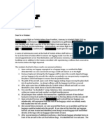 Example Airline Complaint Letter - Redacted