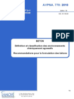 AVPNA 778-1 - Béton-Définition Et Classification Des Environnements Chimiquement Agressifs