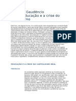 FRIGOTTO Educacao e Crise Do Capitalismo Real