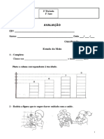 Avaliação Estudo Meio 1º Ano 3º Período