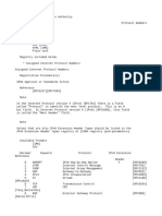 Network Protocol Numbers IANA