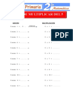 Tabla de Multiplicar Del 5 para Segundo de Primaria