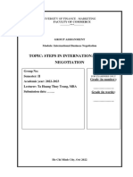 Topic. Steps in International Business Negotiation