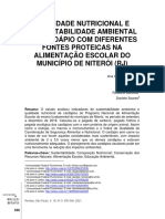 Qualidade Nutricional e Sustentabilidade Ambiental em Cardápio Com Diferentes Fontes Proteicas Na Alimentação Escolar Do Município de Niterói (RJ)