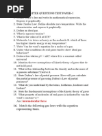 States of Matter Questions For Test Paper