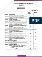 CBSE Class 12 Physics Syllabus 2022 23