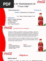 Plan de Mantenimiento de "Coca Cola"