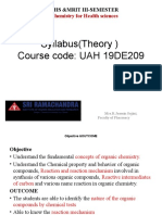 Chemistry For Health Sciences Syllabus (Theory)