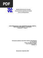 Caracterización de La Una (Universidad Nacional Abierta) Como Institución Abierta Y A Distancia. (Producto #1. Unidad 1)