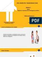 Videoconferencia Semana 8 Objetivos e Hipótesis de La Investigación Científica