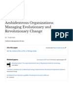 Tushman and OReilly (1996) - Ambidextrous Organizations - Managing Evolutionary and Revolutionary Change