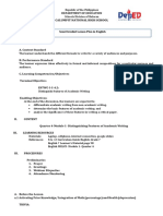 Department of Education-Lesson Plan On Academic and Non-Academic Writing