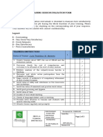 Training Session Evaluation Form