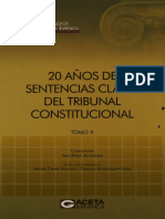 20 Años de Sentencias Claves Del Tribunal Constitucional Tomo II