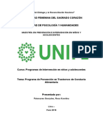 Programa de Prevención para Trastornos de Conducta Alimentaria