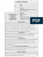 Financial Markets and Institutions Course Outline - SINDHU