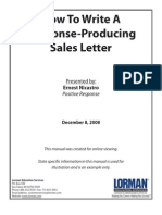 How Write A Response Producing Sales Letter