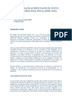 El Sistema de Audiencias en El Nuevo Código Procesal Penal