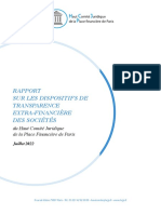 Rapport Sur Les Dispositifs de Transparence Extra-Financière Des Sociétés.