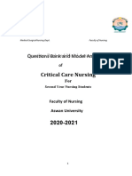 Critical Care Nursing: Questions Bank and Model Answer