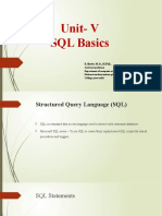 7bcee3a Unit V SQL Basics