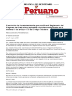 El Peruano - RS Que Modifica El Reglamento Del Régimen de Gradualidad Aplicable A La Infracción Tipificada en El Numeral 1 Del Artículo 176 Del Código Tributario - RESOL. - #000078-2021 - SUNAT