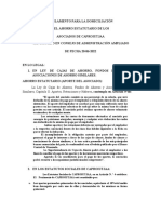 Reglamento para La Domiciliacion Del Ahorro Estatutario de Los Asociados de Caproiutjaa