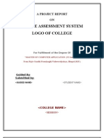 A Project Report On Assesment