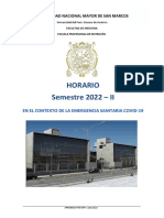 Horario Semestre 2022 - II: Universidad Nacional Mayor de San Marcos