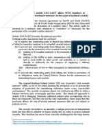 Language of Article XXI GATT Allows WTO Members To Cynically Impose Protectionist Measures in The Name of National Security