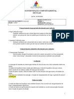 Plano de IntervencÌ Aì o Comportamental