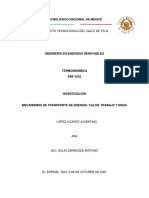 Tarea I - Mecanismos de Transporte de Energía Calor, Trabajo y Masa