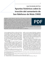 Apuntes Históricos Sobre La Construcción Del Cementerio de San Ildefonso de Mula (1900)