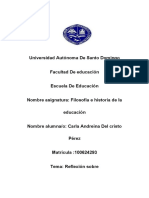 El Desarrollo de La Filosofía Educativa en La República Dominicana