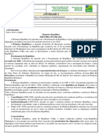 9º HIS Atividade 2 - A Proclamação Da República e Seus Primeiros Desdobramentos - Professor