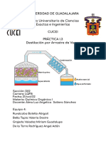 PRÁCTICA I - Destilación Arrastre de Vapor