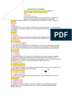 EXAMEN de QUIMICA (Ciencias Experimentales)