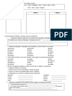 Dividan en Sílabas y Las Coloquen en El Cuadro Correcto