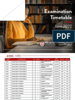 June 2022 Final Examination Timetable