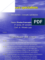 1 Discours Spécialisés Introduction. Concepts Opératoires