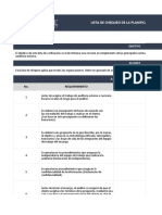 BF - Lista de Chequeo de La Planificación de Auditoría