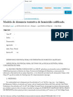 Modelo de Denuncia Tentativa de Homicidio Calificado - Ensayos - Rovel