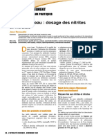 Qualité de Leau Dosage Des Nitrites Et Des Nitrates