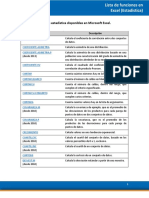 Lista de Funciones en Excel - Estadística