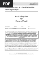 Food Safety Plan Template