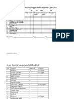 Arero Hospital Elective Surgery Supply and Equipment Check List